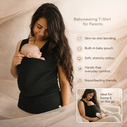 Babywearing T-Shirt Built-In Pouch Stretchy Cotton
