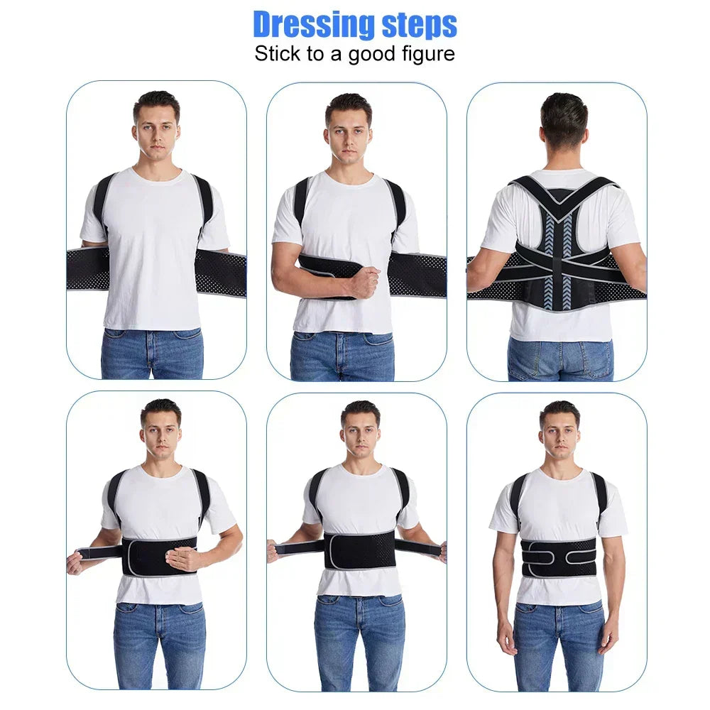 Back Brace Breathable Mesh Adjustable Posture Support