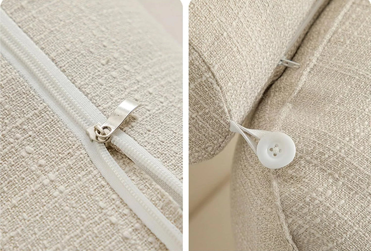 Back Support Cushion Adjustable Headrest Washable Cotton Cover