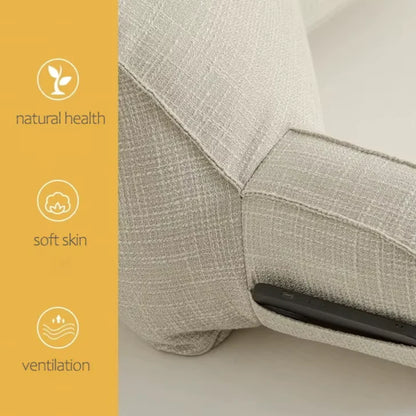 Back Support Cushion Adjustable Headrest Washable Cotton Cover