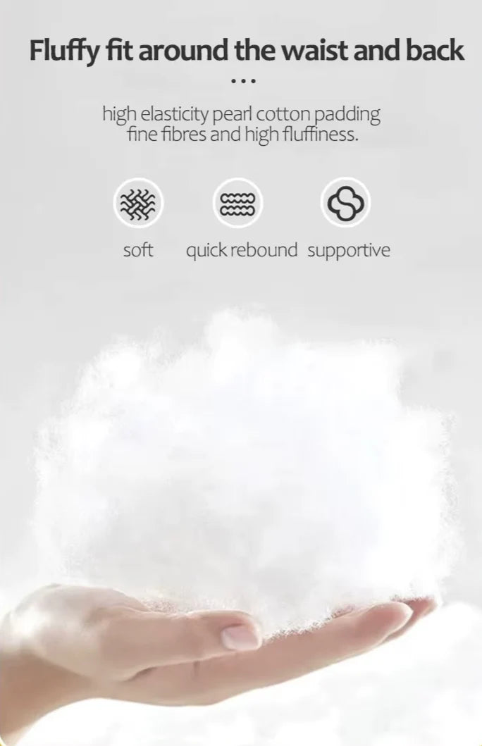 Back Support Cushion Adjustable Headrest Washable Cotton Cover