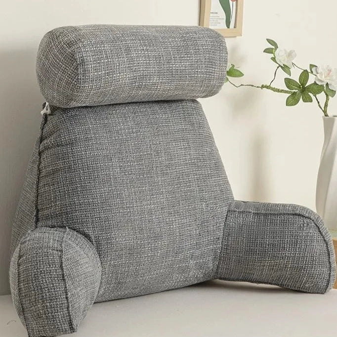 Back Support Cushion Adjustable Headrest Washable Cotton Cover