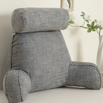 Back Support Cushion Adjustable Headrest Washable Cotton Cover