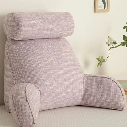 Back Support Cushion Adjustable Headrest Washable Cotton Cover
