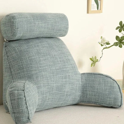 Back Support Cushion Adjustable Headrest Washable Cotton Cover
