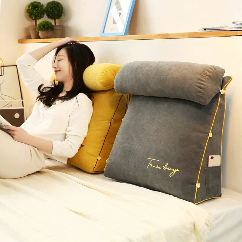 Back Support Pillow Ergonomic Wedge With Side Pocket