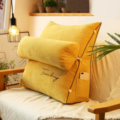 Back Support Pillow Ergonomic Wedge With Side Pocket