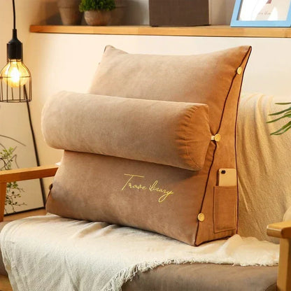 Back Support Pillow Ergonomic Wedge With Side Pocket