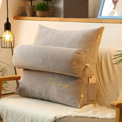 Back Support Pillow Ergonomic Wedge With Side Pocket