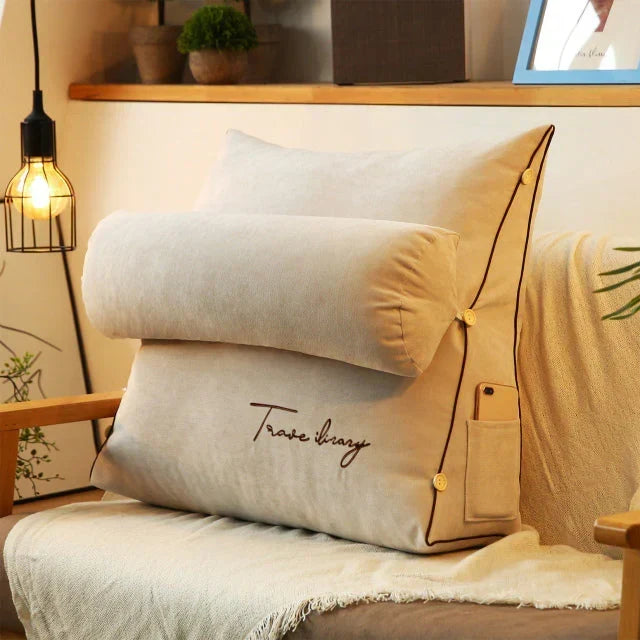 Back Support Pillow Ergonomic Wedge With Side Pocket