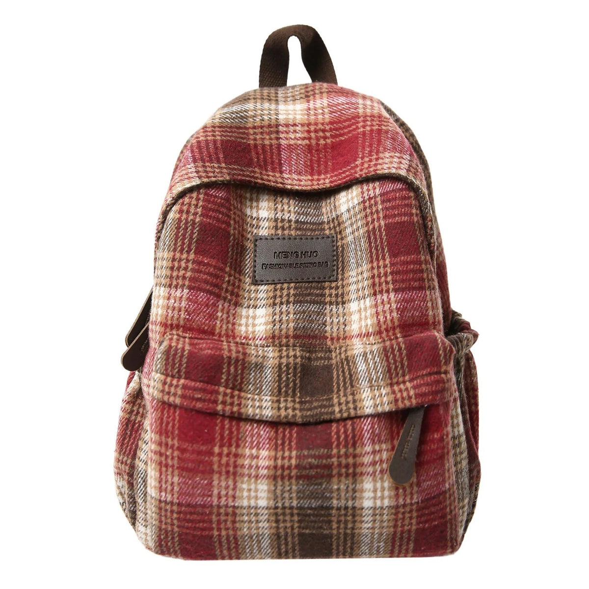 Backpack Plaid Padded Straps Stain-Resistant