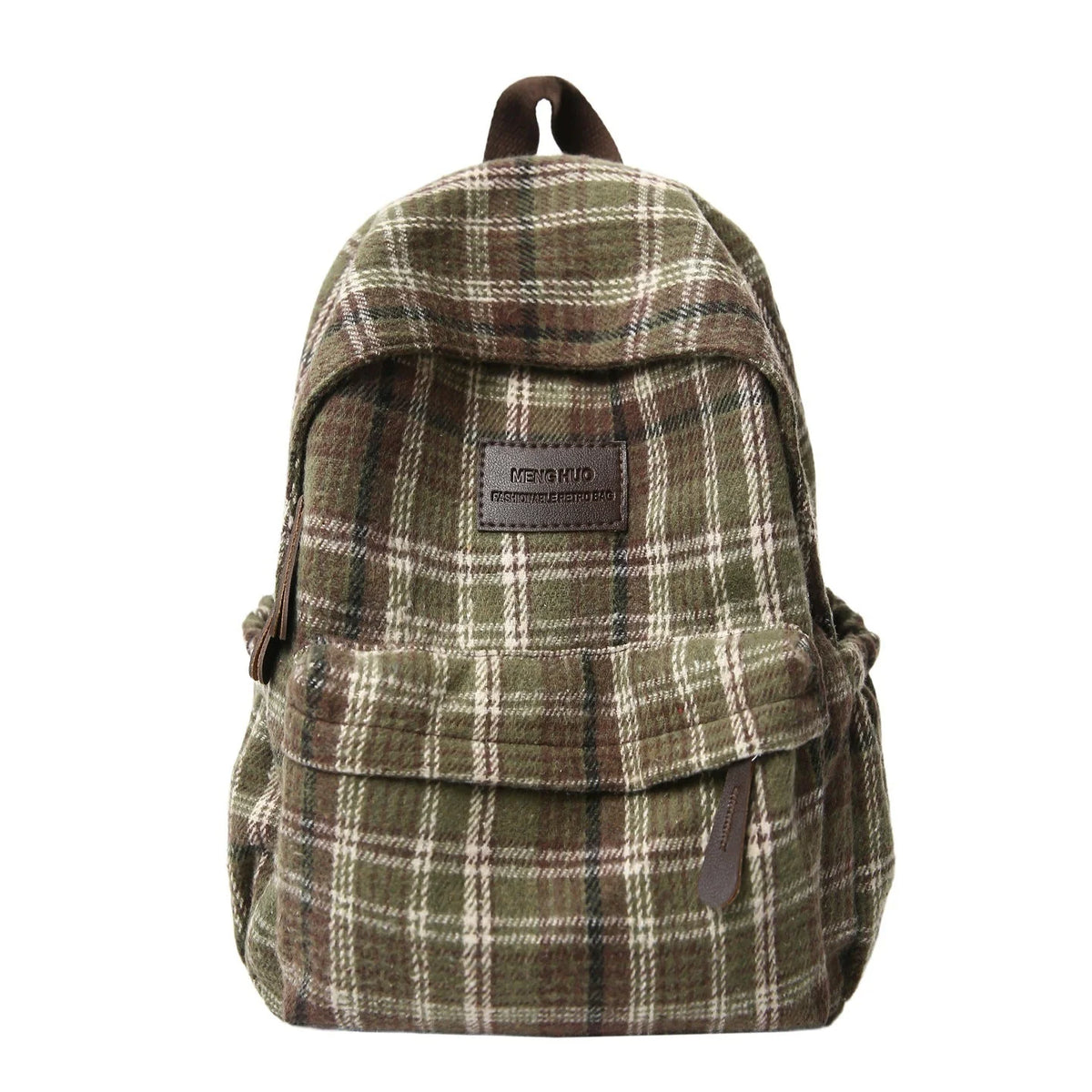 Backpack Plaid Padded Straps Stain-Resistant
