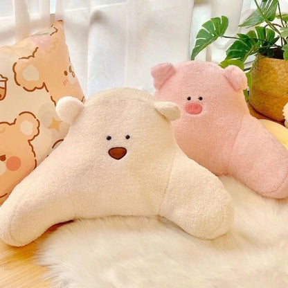 Backrest Cushion Teddy Shape Lumbar Support