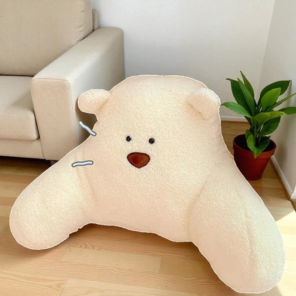 Backrest Cushion Teddy Shape Lumbar Support