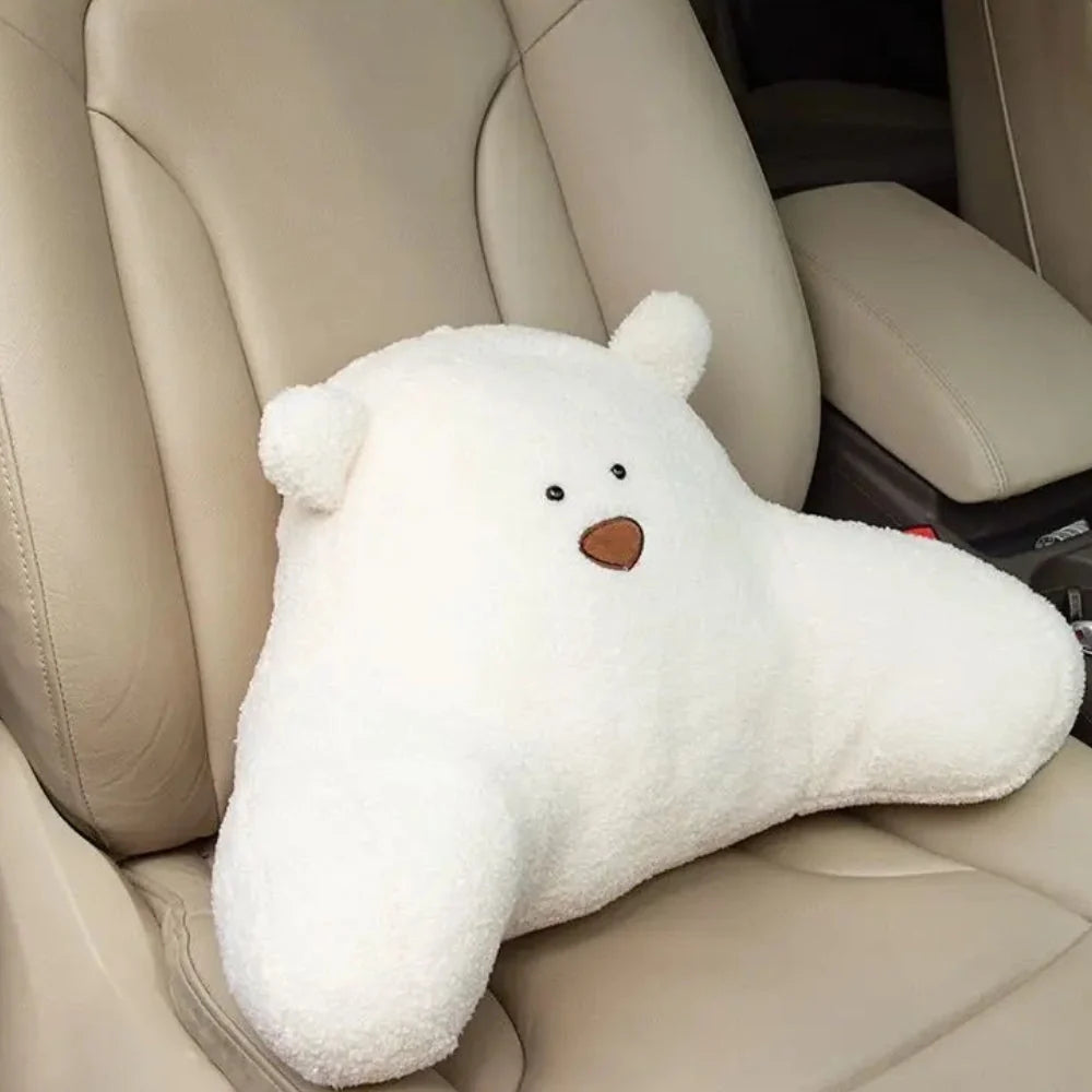 Backrest Cushion Teddy Shape Lumbar Support