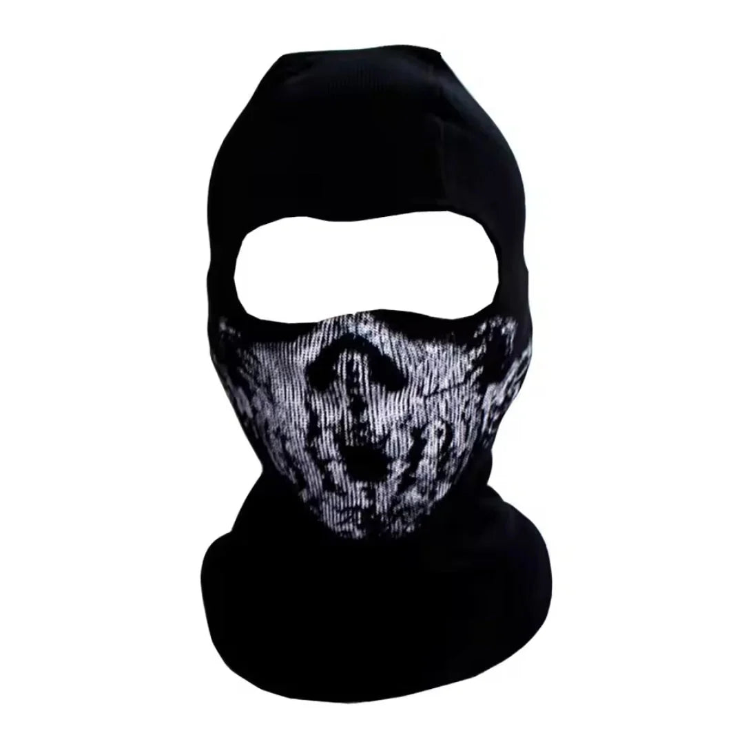 Balaclava Face Mask Skull Print Wind-Resistant Breathable Fit