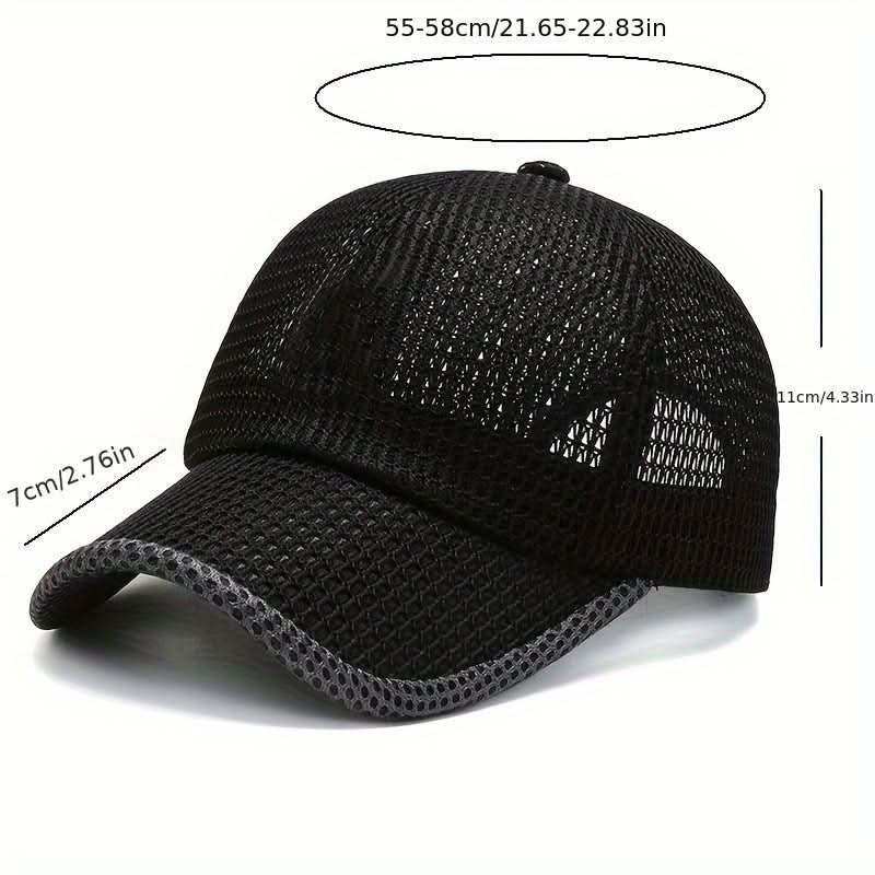 Baseball Cap Breathable Mesh Adjustable Curved Brim