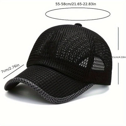 Baseball Cap Breathable Mesh Adjustable Curved Brim