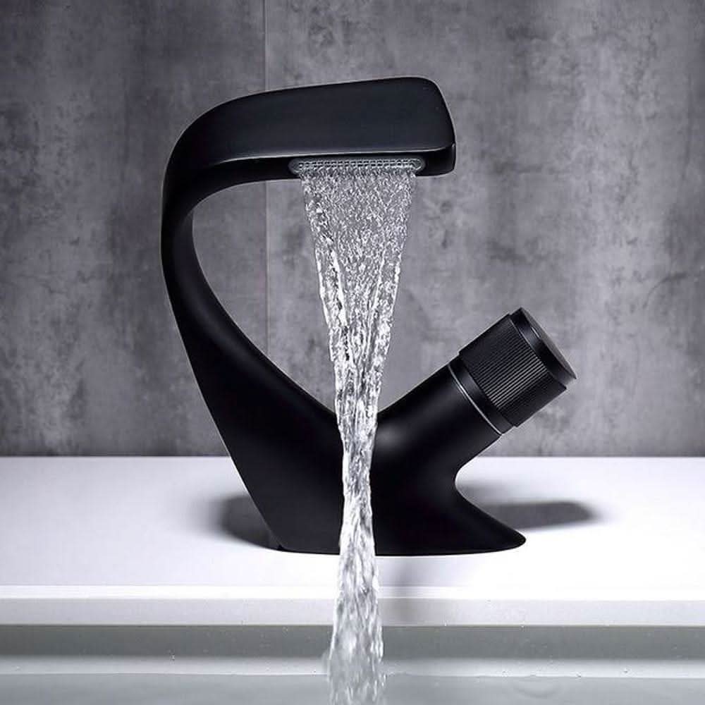 Basin Mixer Tap Waterfall Spout Solid Brass Ceramic Cartridge