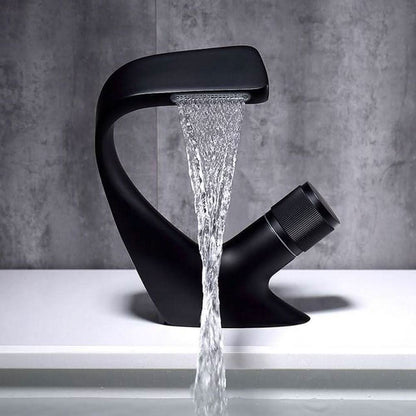 Basin Mixer Tap Waterfall Spout Solid Brass Ceramic Cartridge