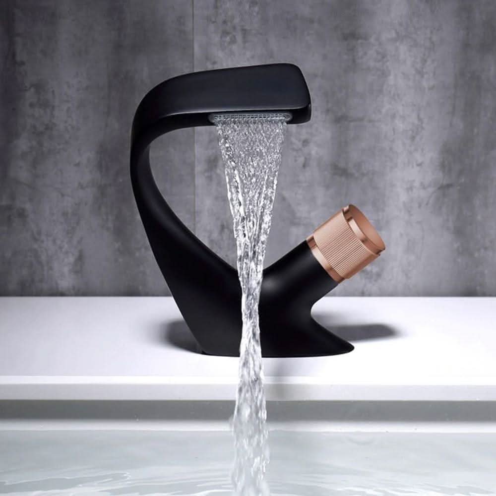 Basin Mixer Tap Waterfall Spout Solid Brass Ceramic Cartridge