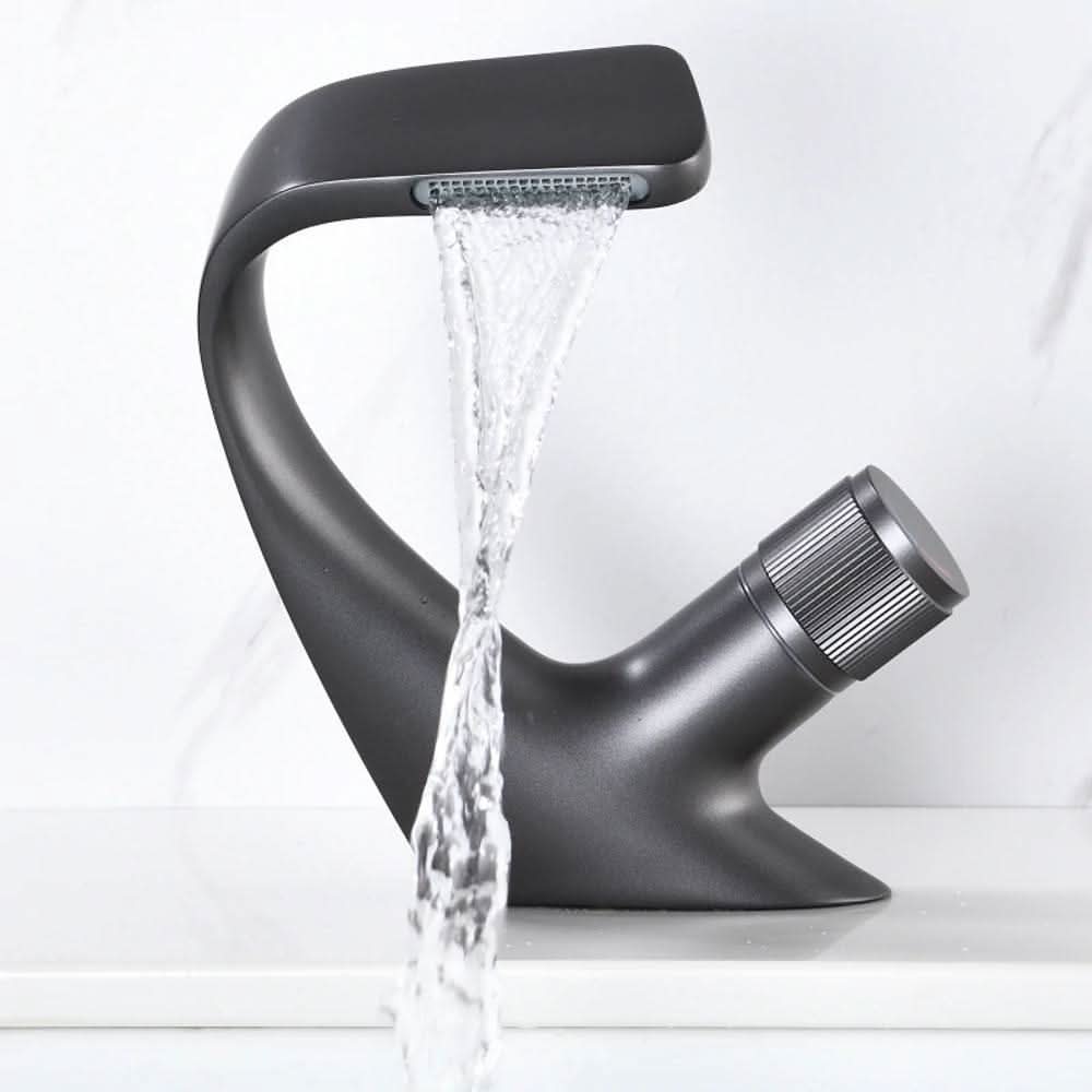 Basin Mixer Tap Waterfall Spout Solid Brass Ceramic Cartridge