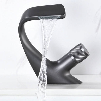Basin Mixer Tap Waterfall Spout Solid Brass Ceramic Cartridge