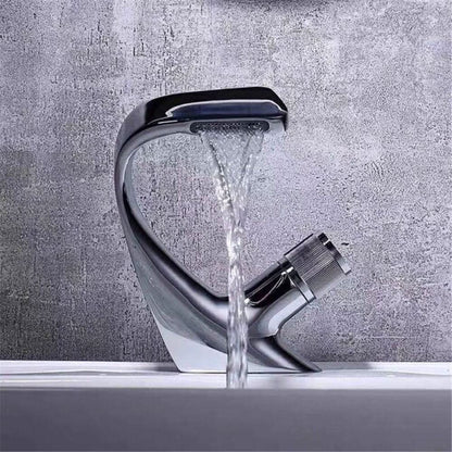 Basin Mixer Tap Waterfall Spout Solid Brass Ceramic Cartridge