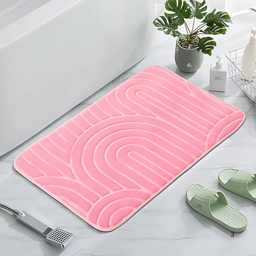 Bath Mat Cashmere-Feel Non-Slip Machine Washable