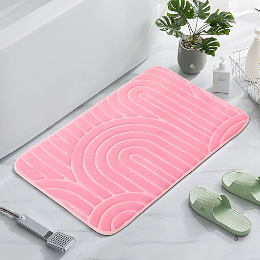 Bath Mat Cashmere-Feel Non-Slip Machine Washable