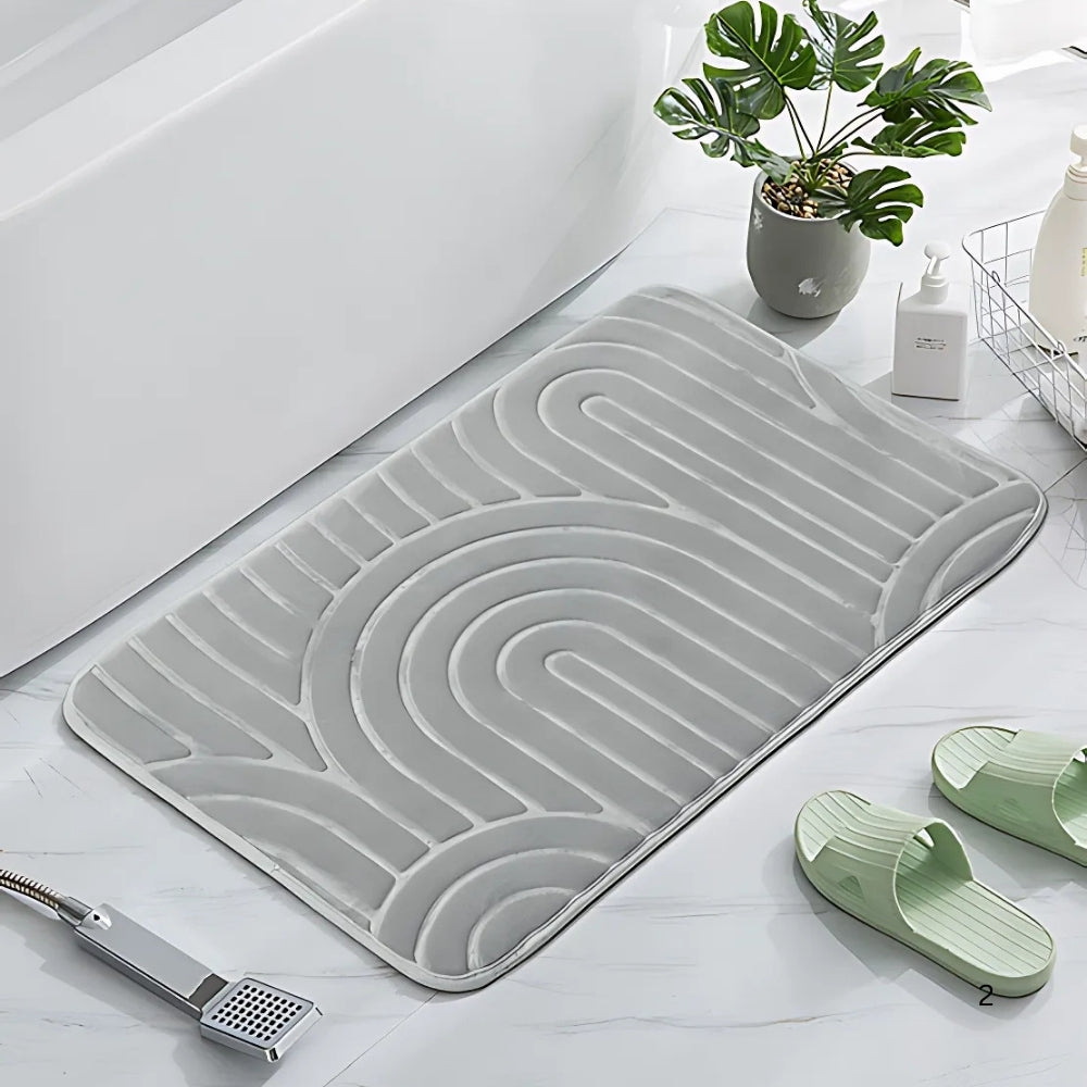 Bath Mat Cashmere-Feel Non-Slip Machine Washable