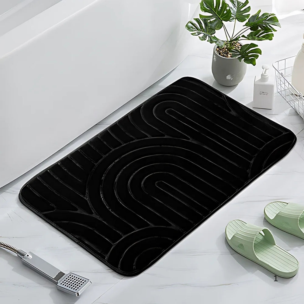 Bath Mat Cashmere-Feel Non-Slip Machine Washable