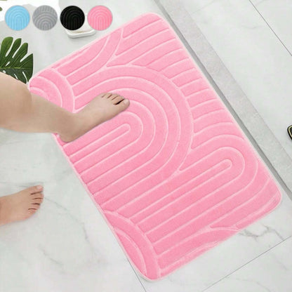 Bath Mat Cashmere-Feel Non-Slip Machine Washable