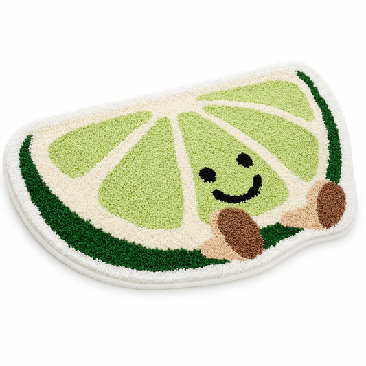 Bath Mat Citrus Design Plush Microfiber Non-Slip Backing