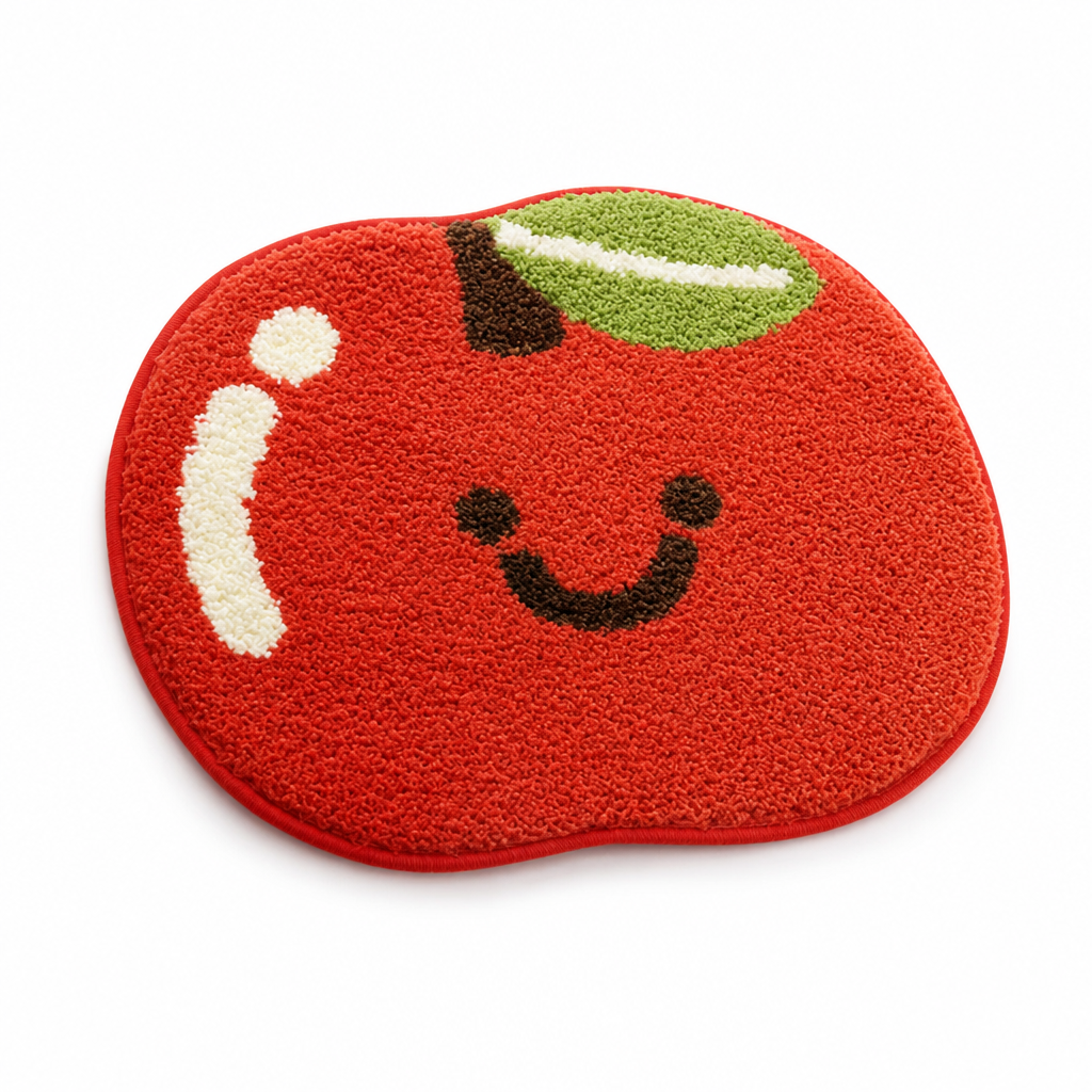 Bath Mat Citrus Design Plush Microfiber Non-Slip Backing