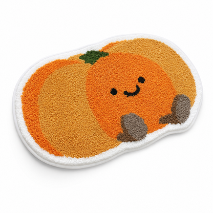 Bath Mat Citrus Design Plush Microfiber Non-Slip Backing