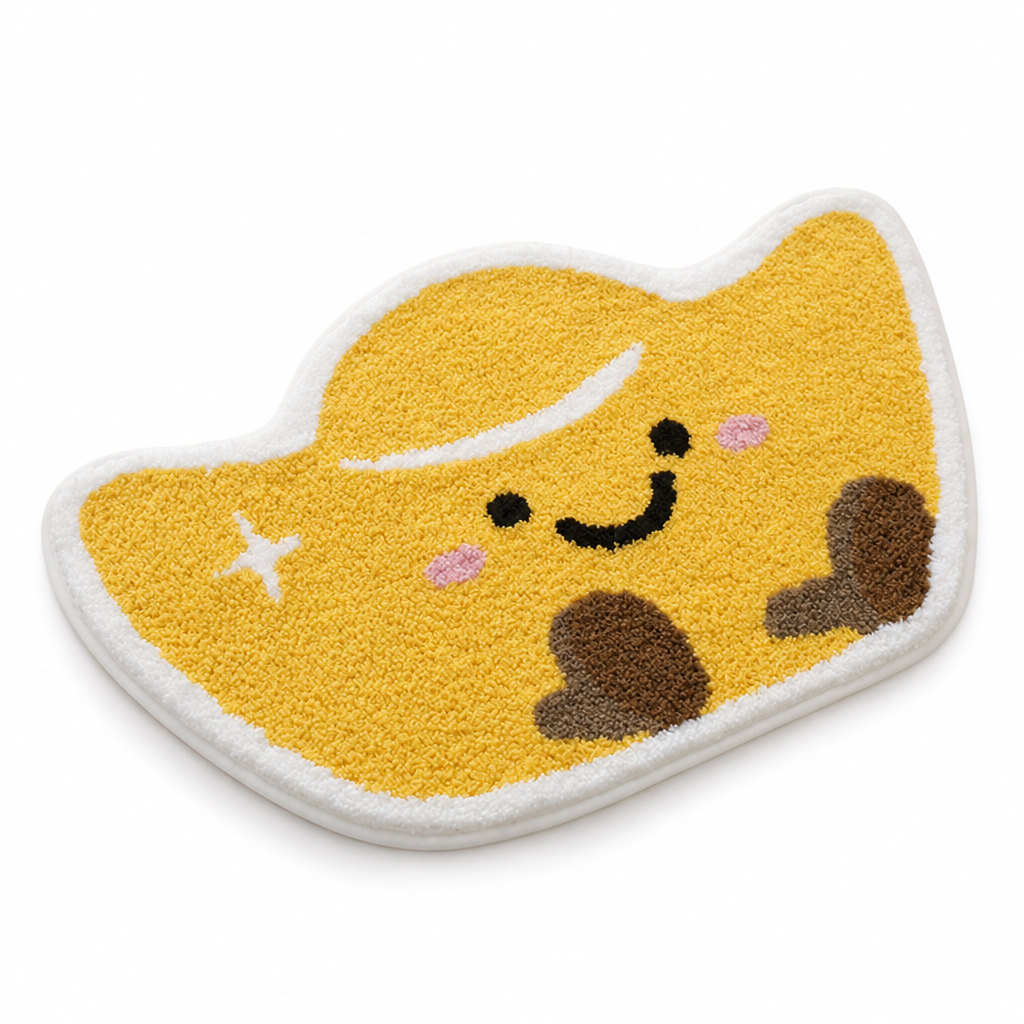 Bath Mat Citrus Design Plush Microfiber Non-Slip Backing