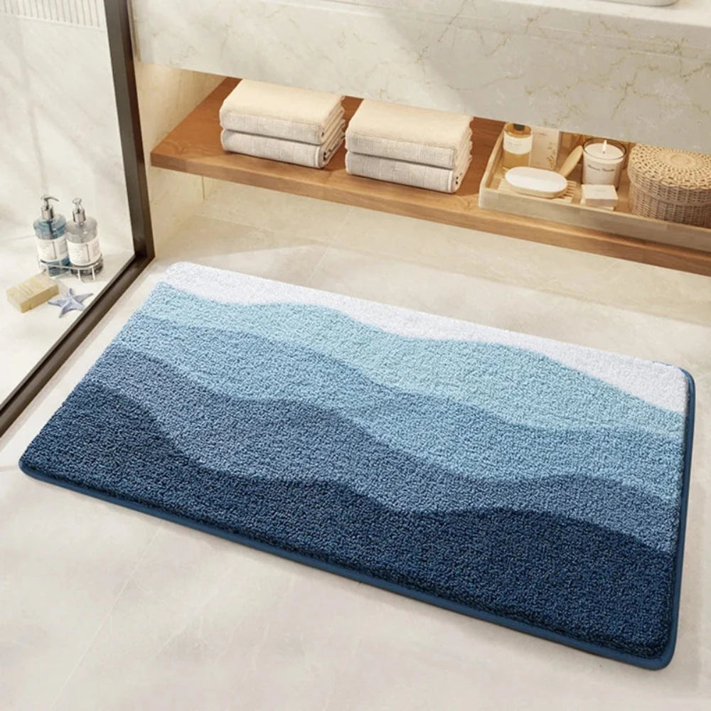 Bath Mat Coastal Wave Non-Slip & Absorbent