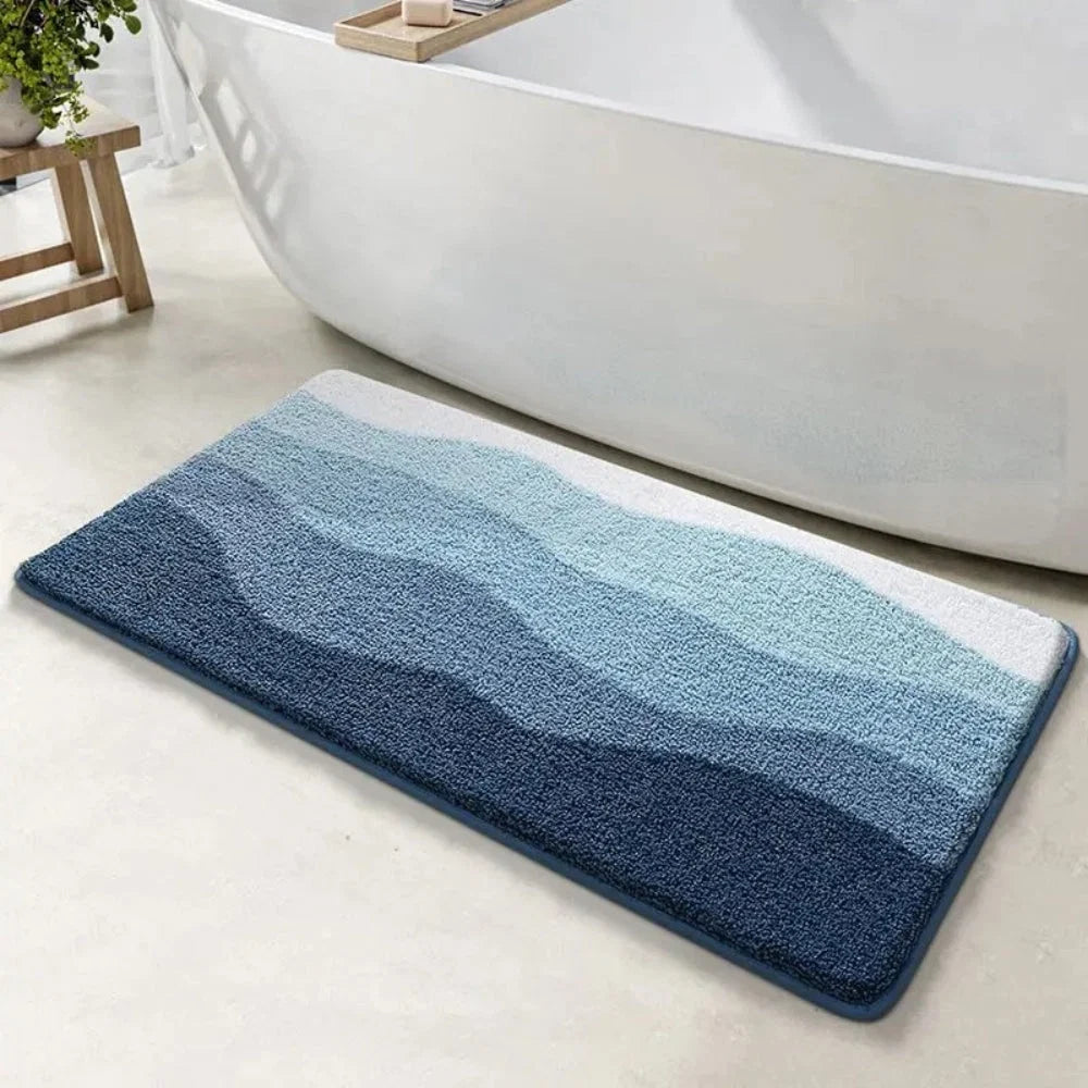 Bath Mat Coastal Wave Non-Slip & Absorbent