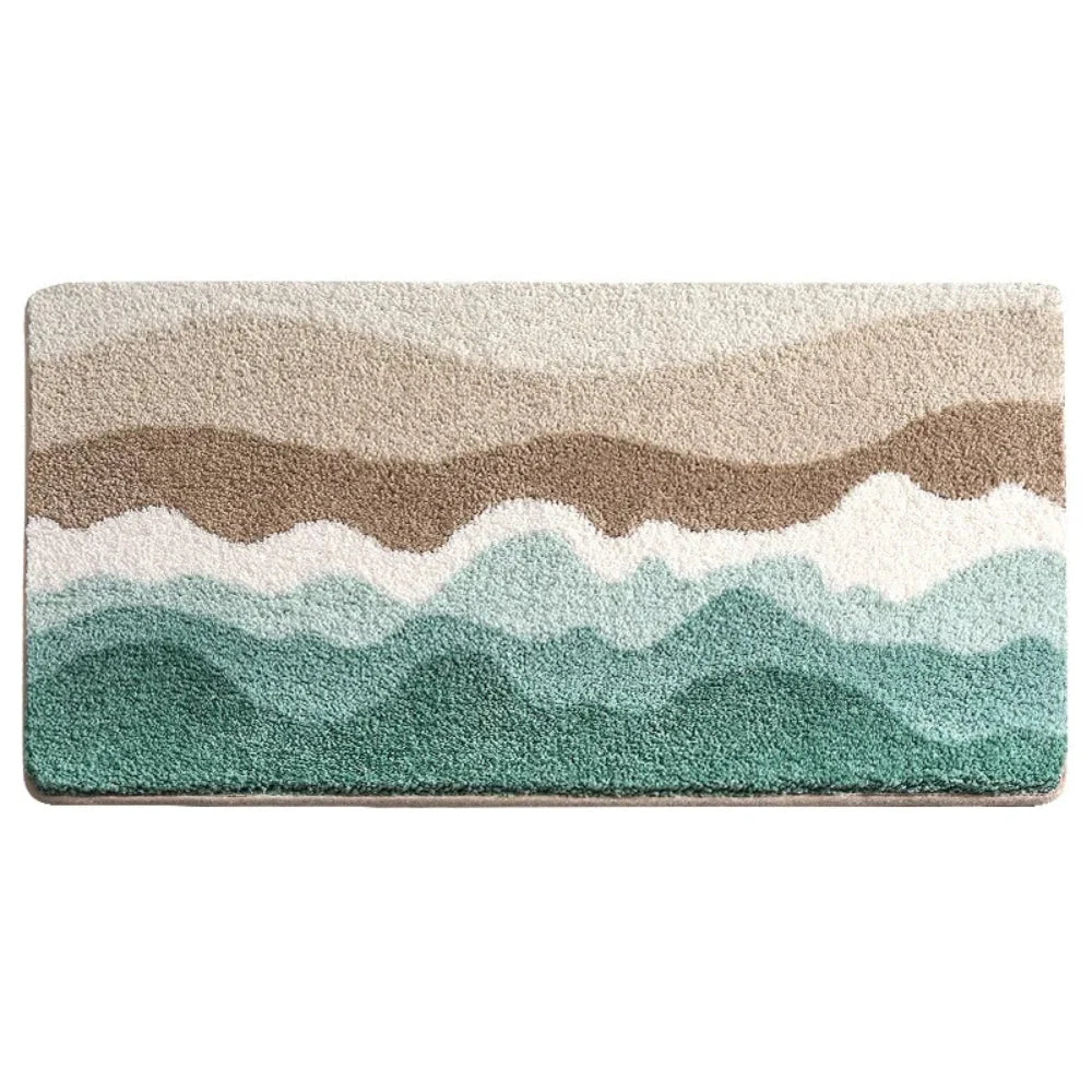 Bath Mat Coastal Wave Non-Slip & Absorbent