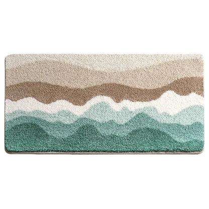 Bath Mat Coastal Wave Non-Slip & Absorbent