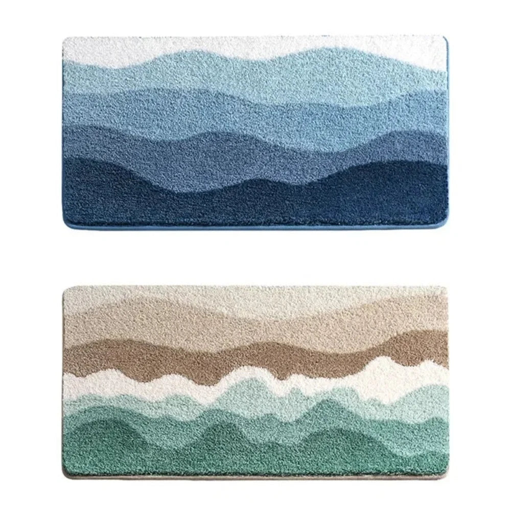 Bath Mat Coastal Wave Non-Slip & Absorbent