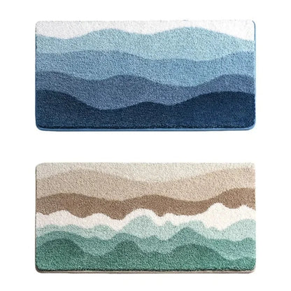 Bath Mat Coastal Wave Non-Slip & Absorbent