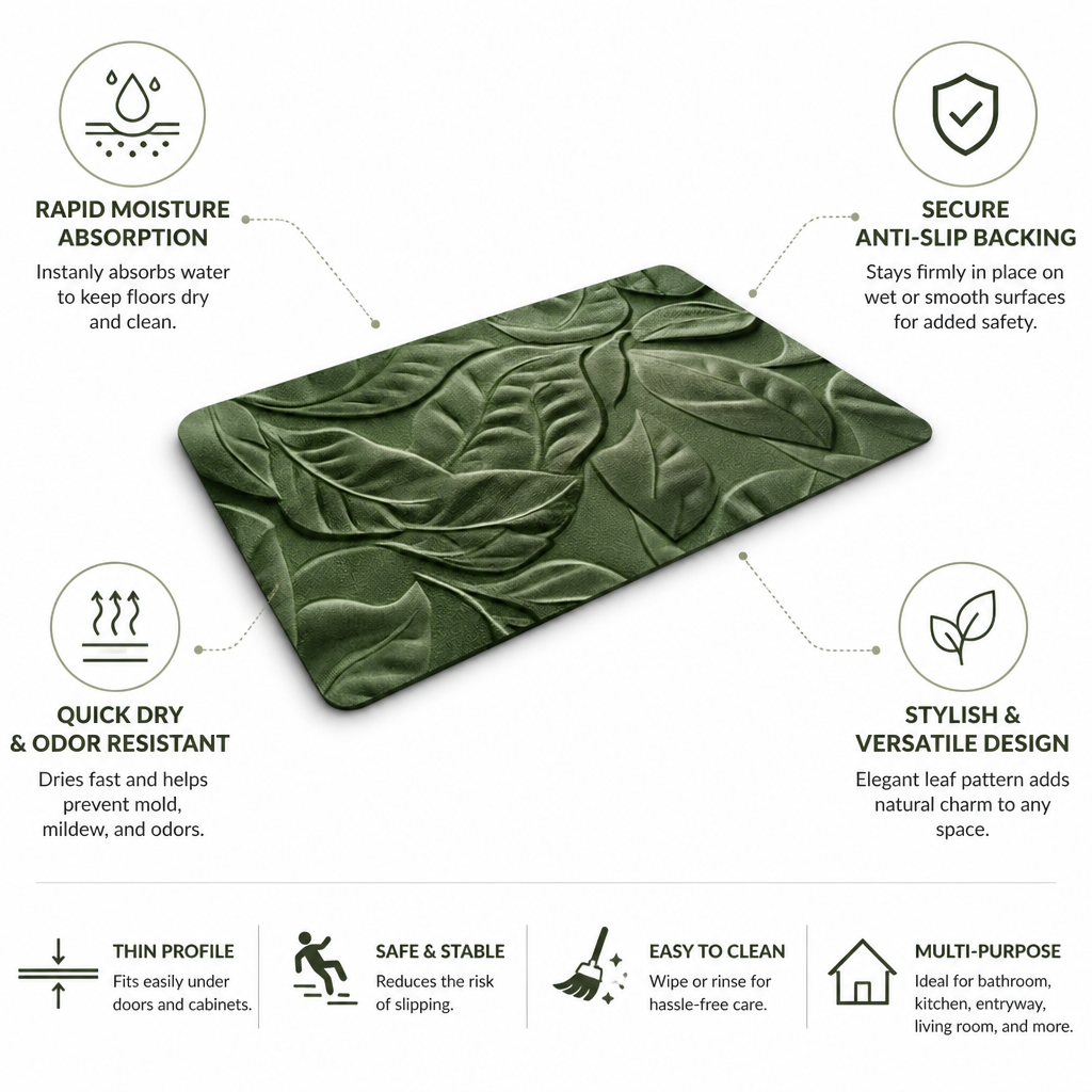 Bath Mat Diatomaceous Earth Quick Drying Non-Slip