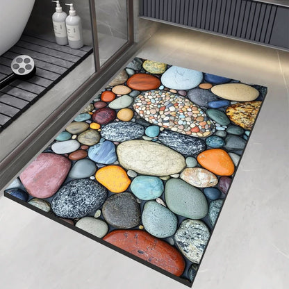 Bath Mat Diatomaceous Earth Quick-Drying Non-Slip Base