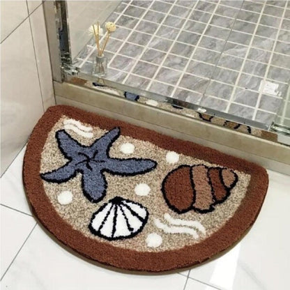 Bath Mat Flocked Non-Slip TPR Backing & Machine Washable