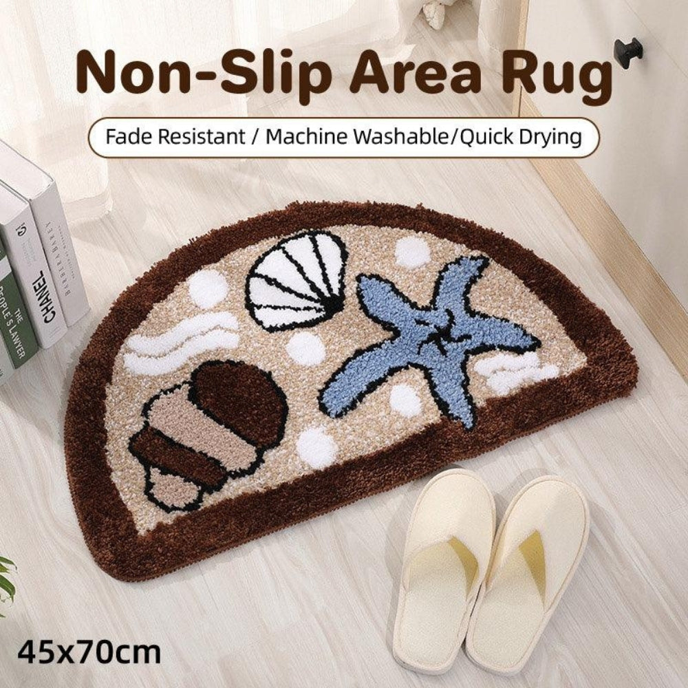Bath Mat Flocked Non-Slip TPR Backing & Machine Washable
