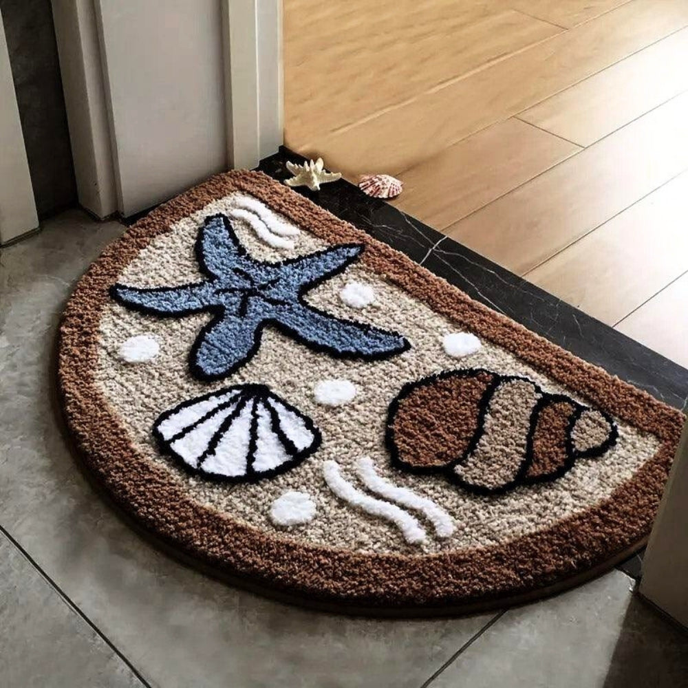 Bath Mat Flocked Non-Slip TPR Backing & Machine Washable