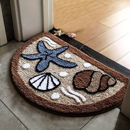 Bath Mat Flocked Non-Slip TPR Backing & Machine Washable