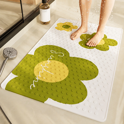 Bath Mat Floral Cartoon Soft Cushioning & Anti-Slip Backing